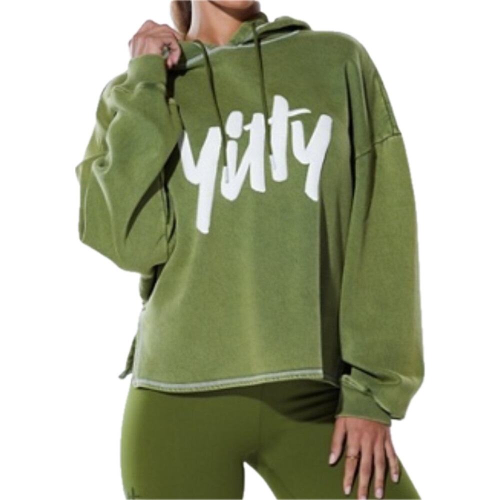 Yitty Hoodie Sweatshirt Women’s 2X Moss Green Oversized Pullover Logo